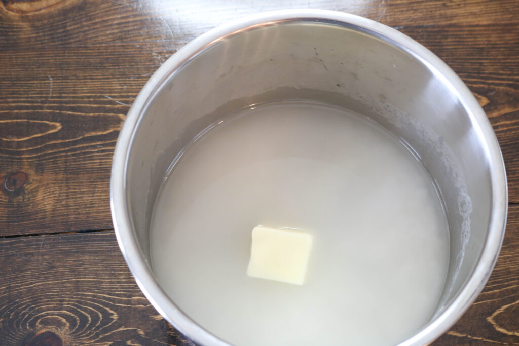 2 tablespoons butter with rice and broth