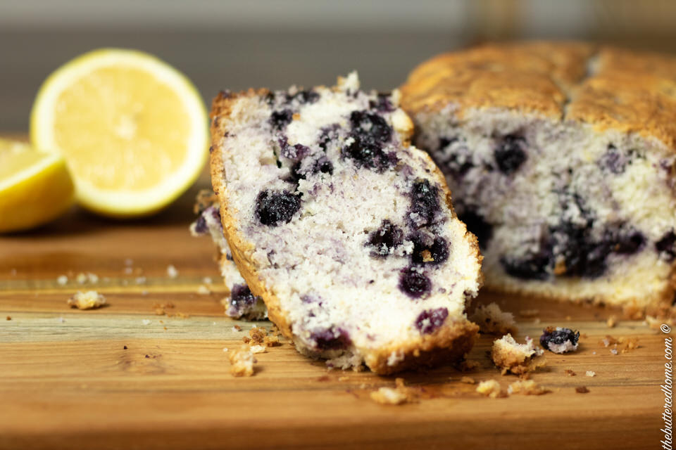 sliced blueberry cake