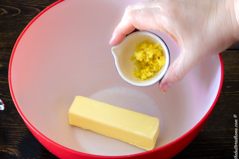 adding lemon zest to butter