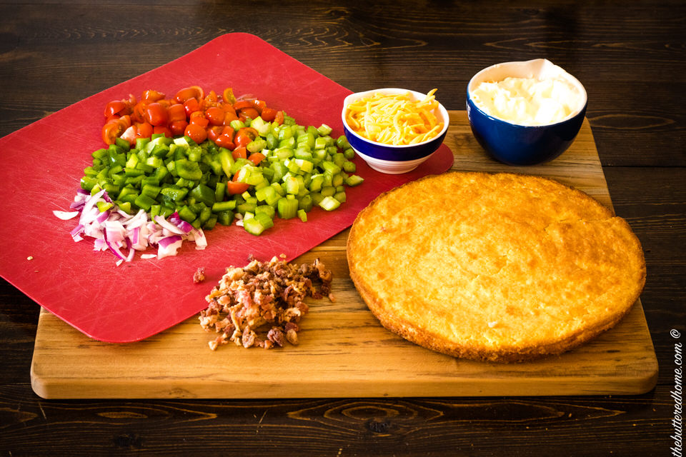 ingredients for bacon cornbread salad