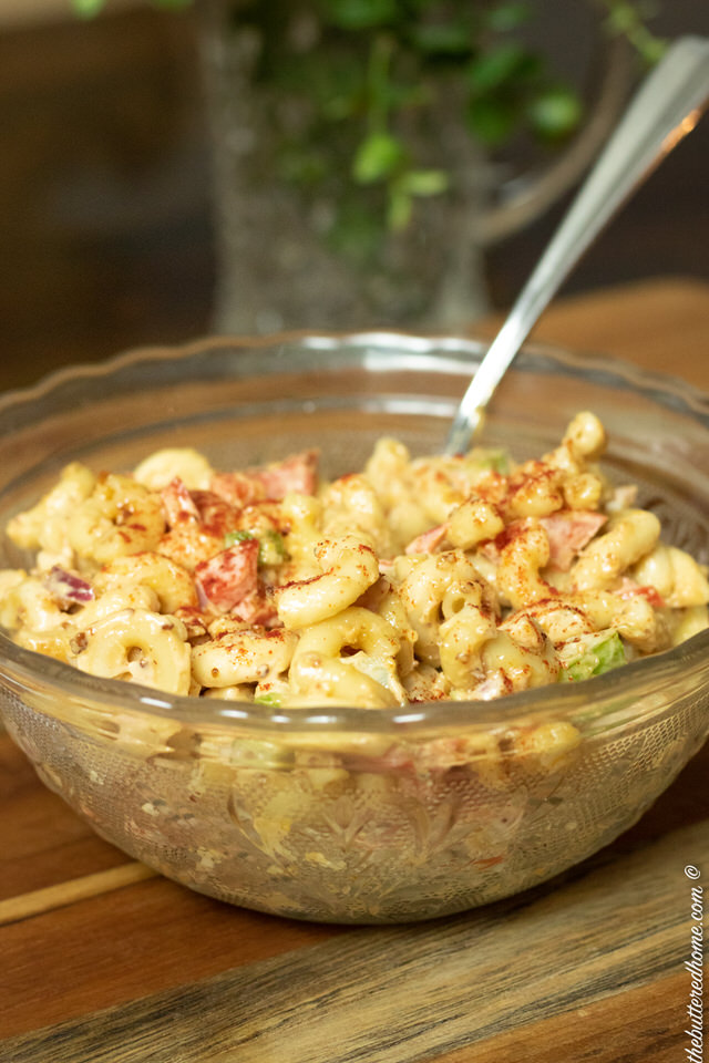 a bowl of macaroni salad