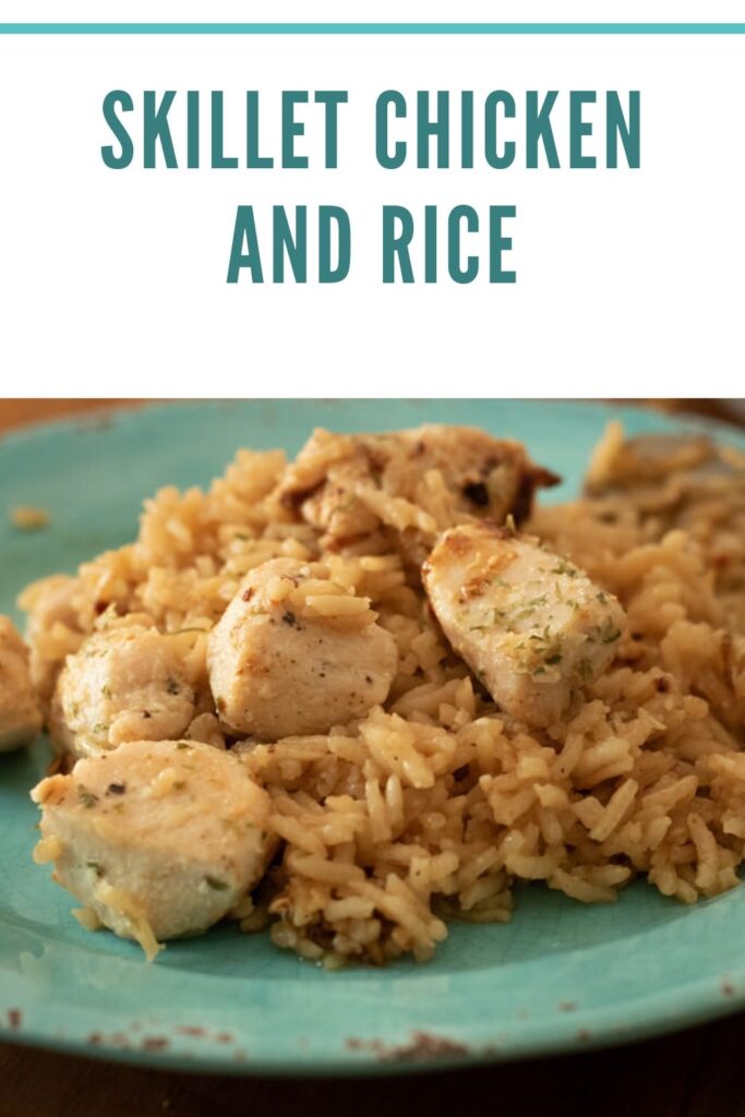 skillet chicken and rice pin for pinterest