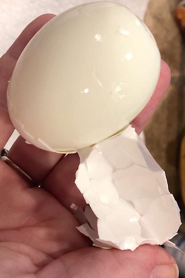 peeled hard boiled egg
