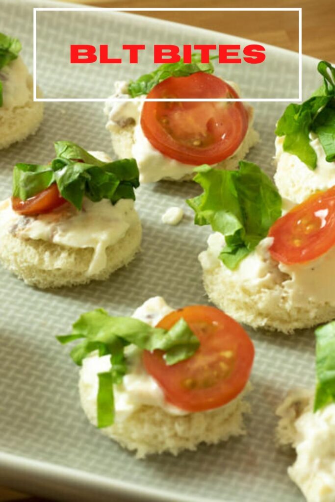 BLT bites pin for pinterest