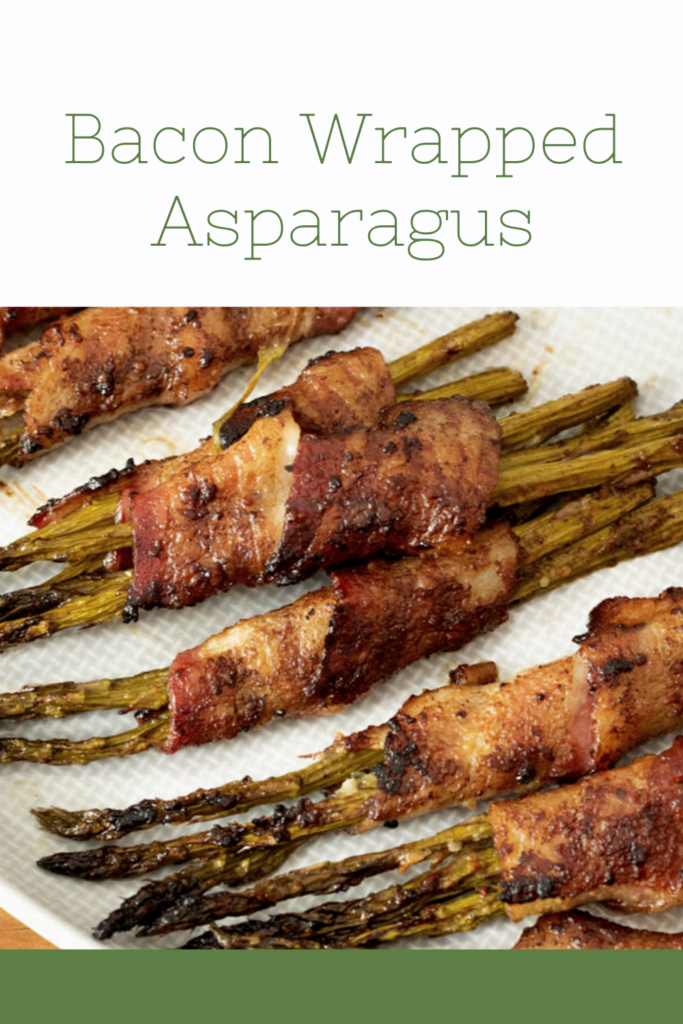 bacon wrapped asparagus pin for pinterest