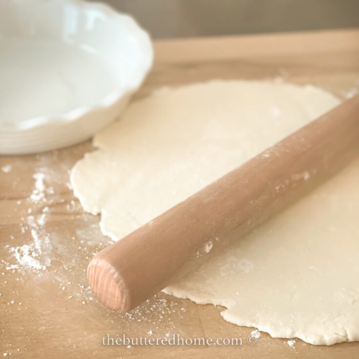 rolling out pie crust