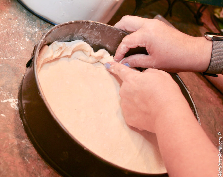 forming the raised edges in a pan