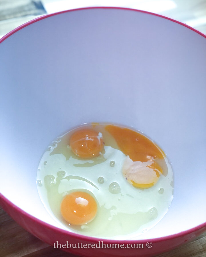 eggs in a red bowl