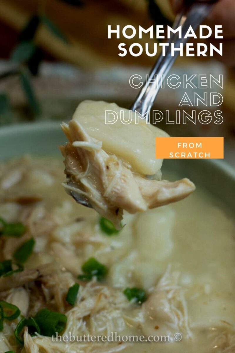 chicken and dumplings pin for pinterest