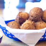 blue basket of hush puppies