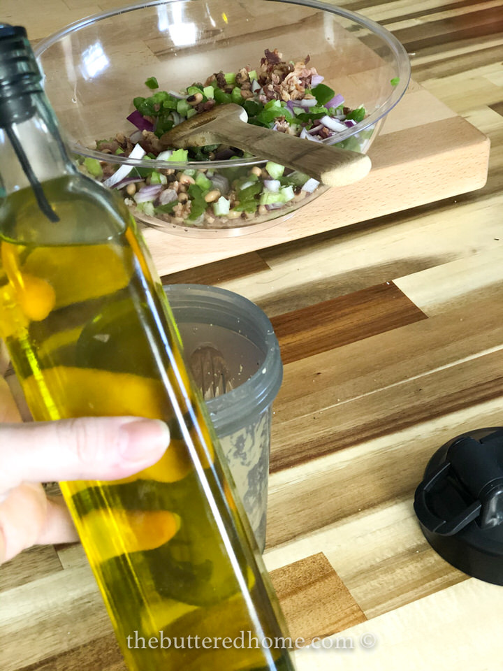 adding olive oil