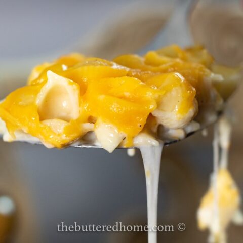 cheese pull spoon full of macaroni and cheese
