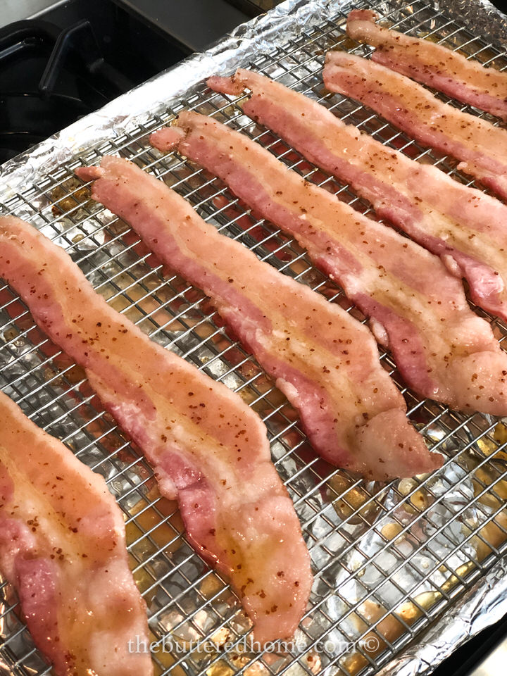 bacon halfway through cooking time