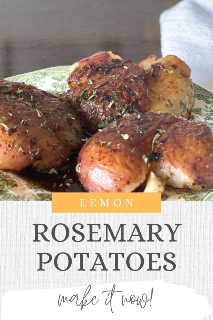 lemon rosemary potatoes pin for pinterest