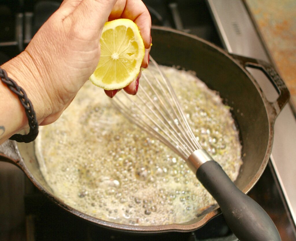 juicing lemon for sauce