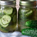 homemade pickles in jars ready to be eaten.