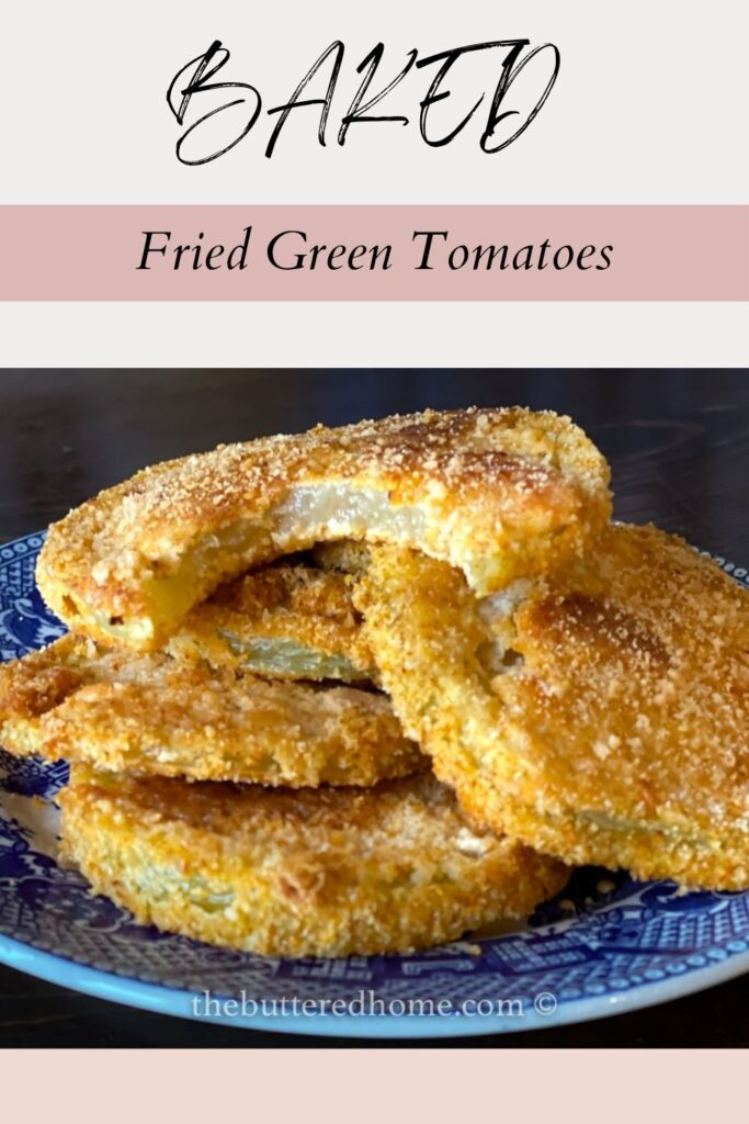 baked fried green tomato pin for pinterest