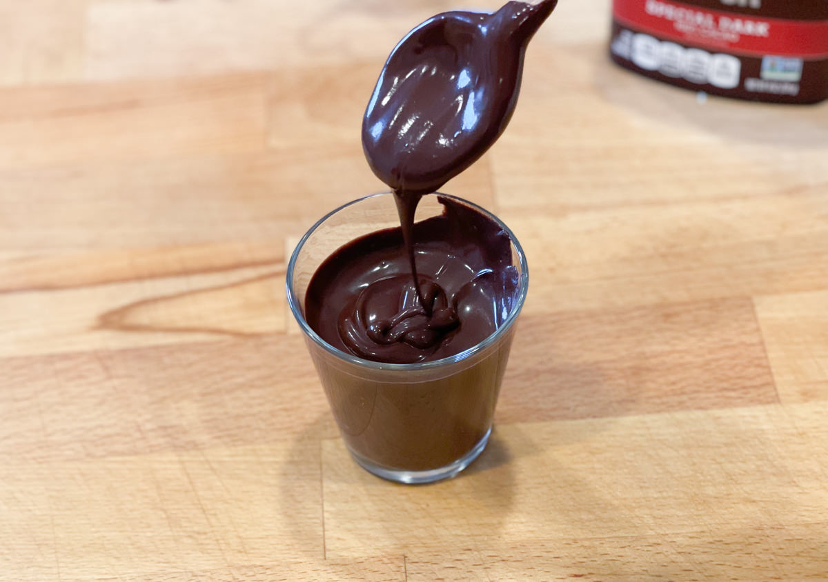 mixing chocolate sauce ingredients