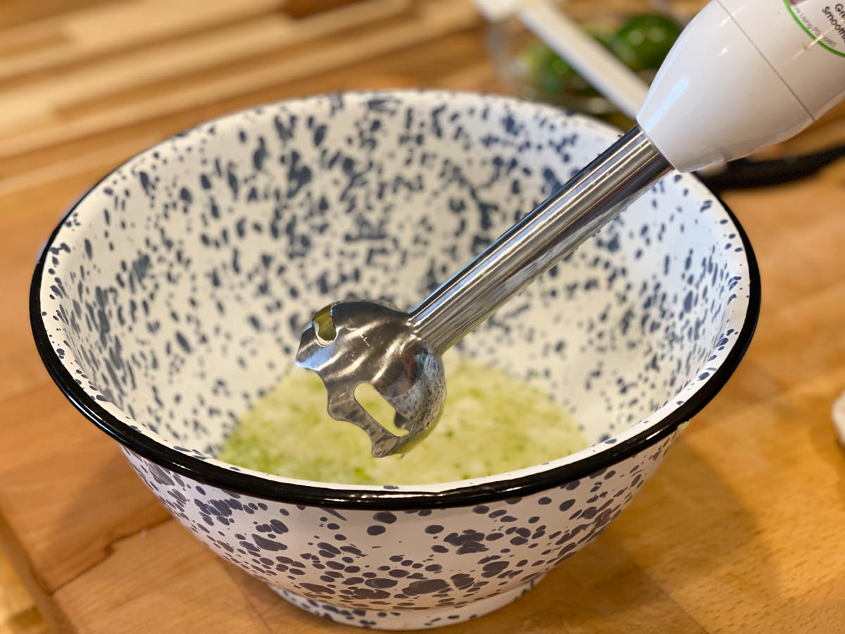 immersion blender to combine pie filling