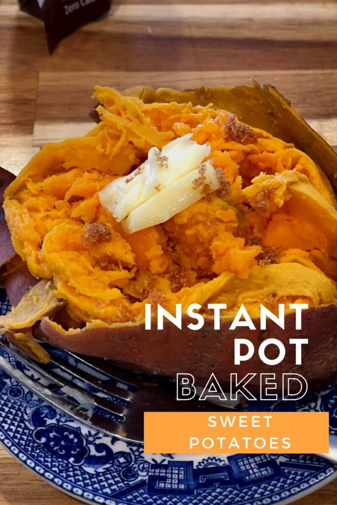 instant pot baked sweet potatoes pin for pinterest