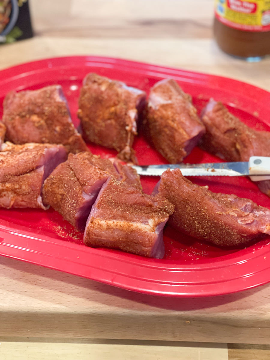 rubbed pork loin with bbq rub