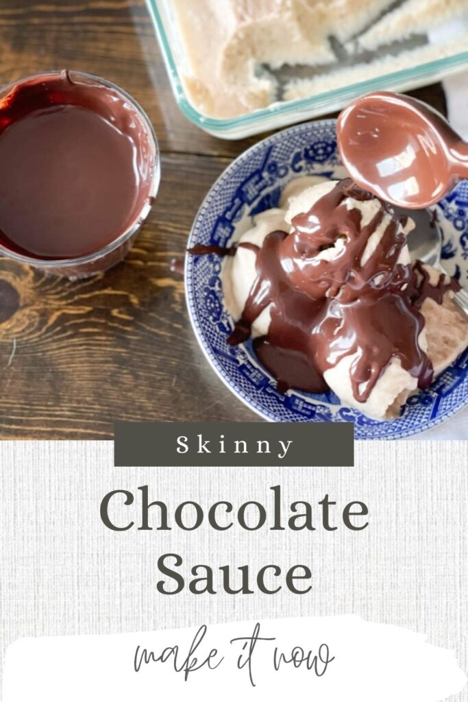 skinny chocolate sauce pin for pinterest