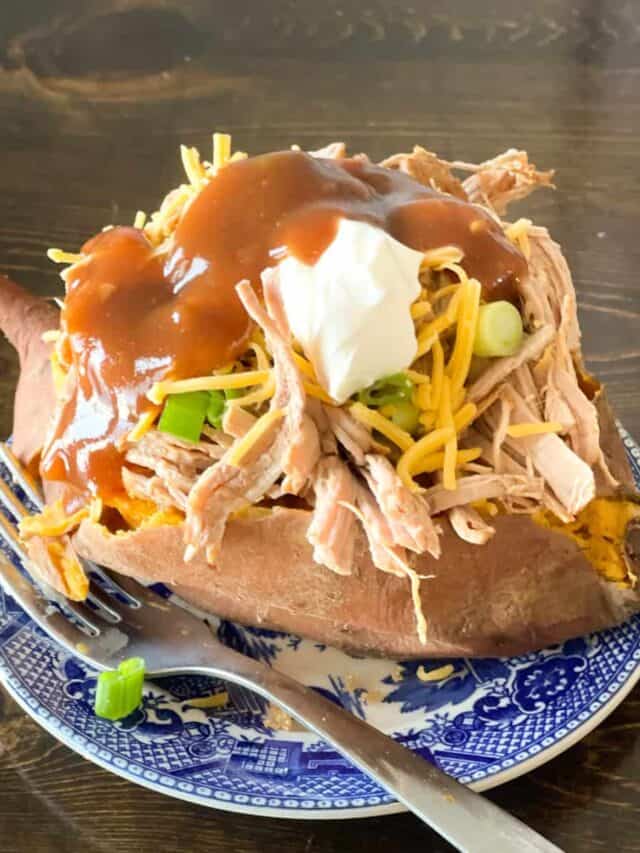 BBQ leftovers Stuffed Sweet Potato! The Buttered Home
