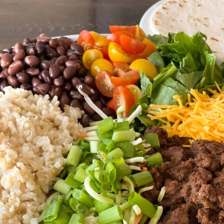 close up of taco ingredients