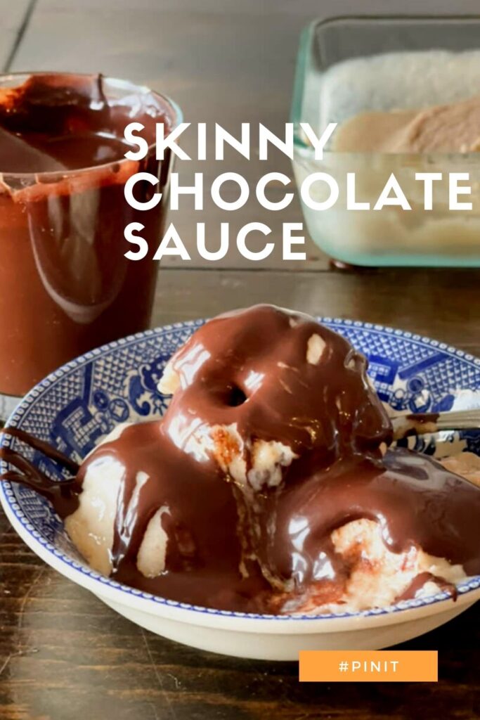 skinny chocolate sauce pin for pinterest