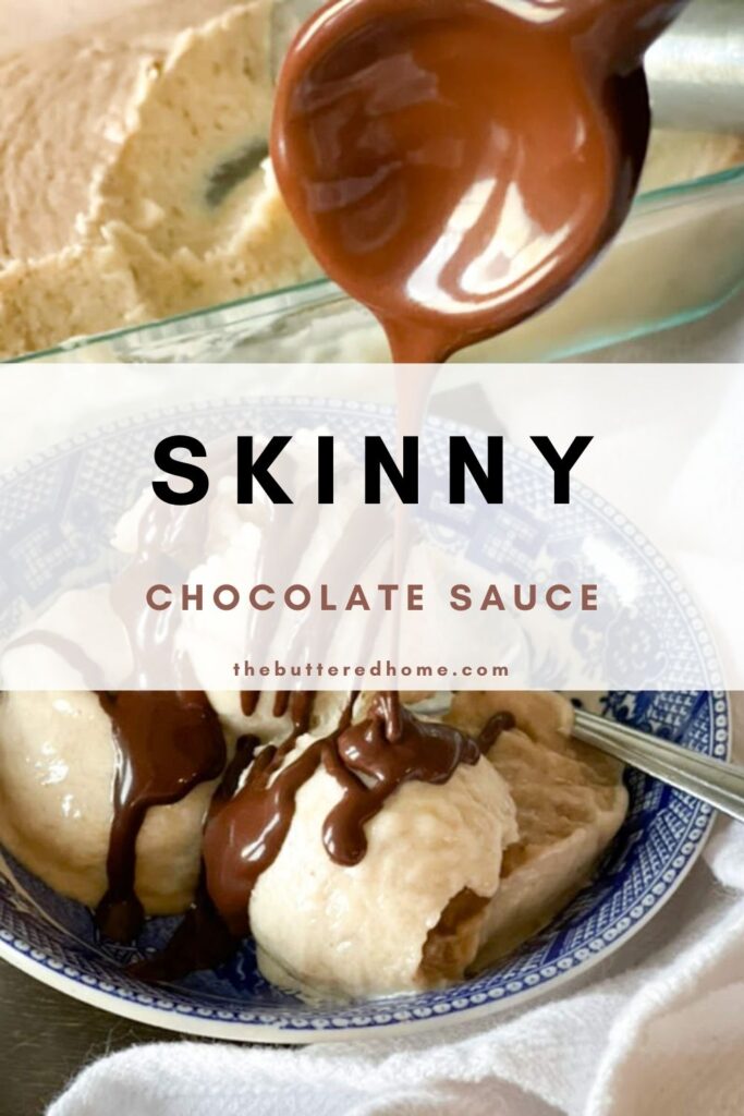 skinny chocolate sauce pin for pinterest