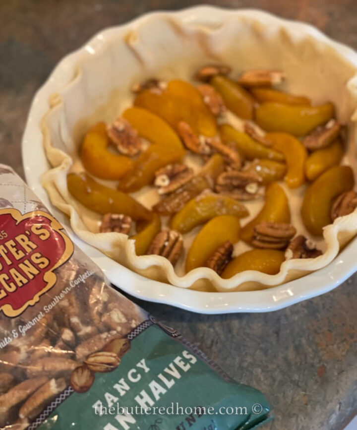 Peach and Pecan Custard Pie The Buttered Home