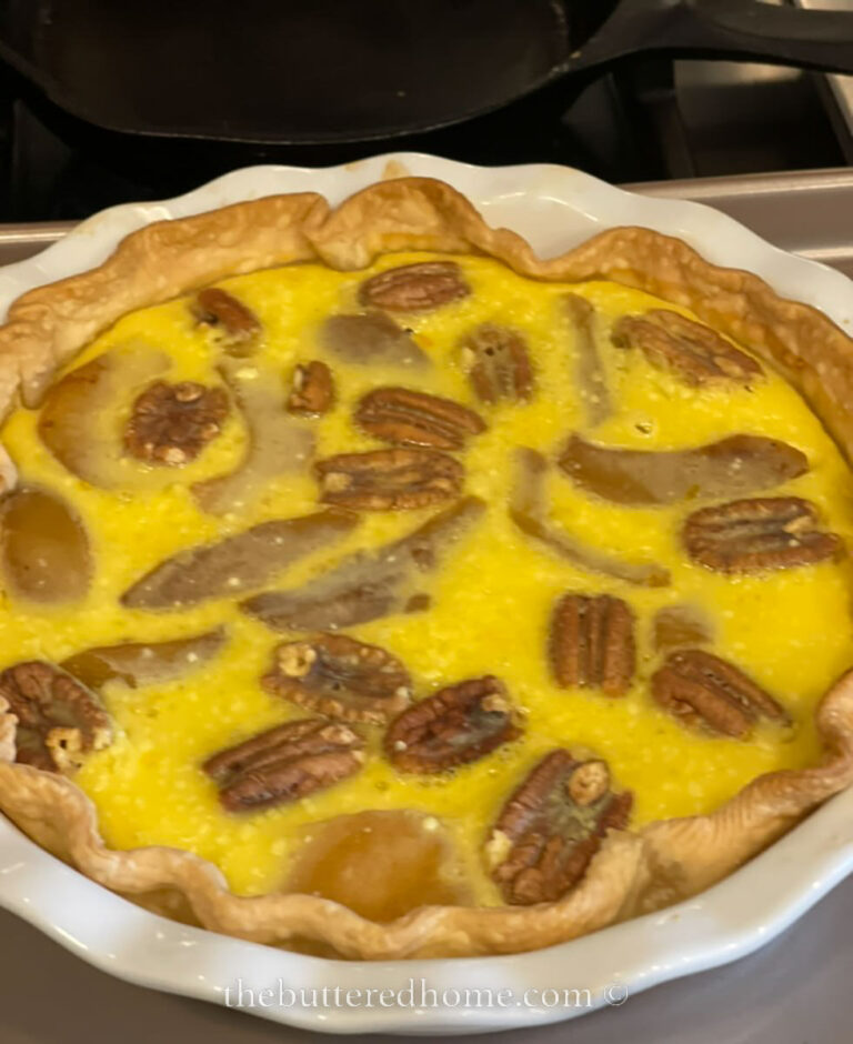 Peach and Pecan Custard Pie The Buttered Home
