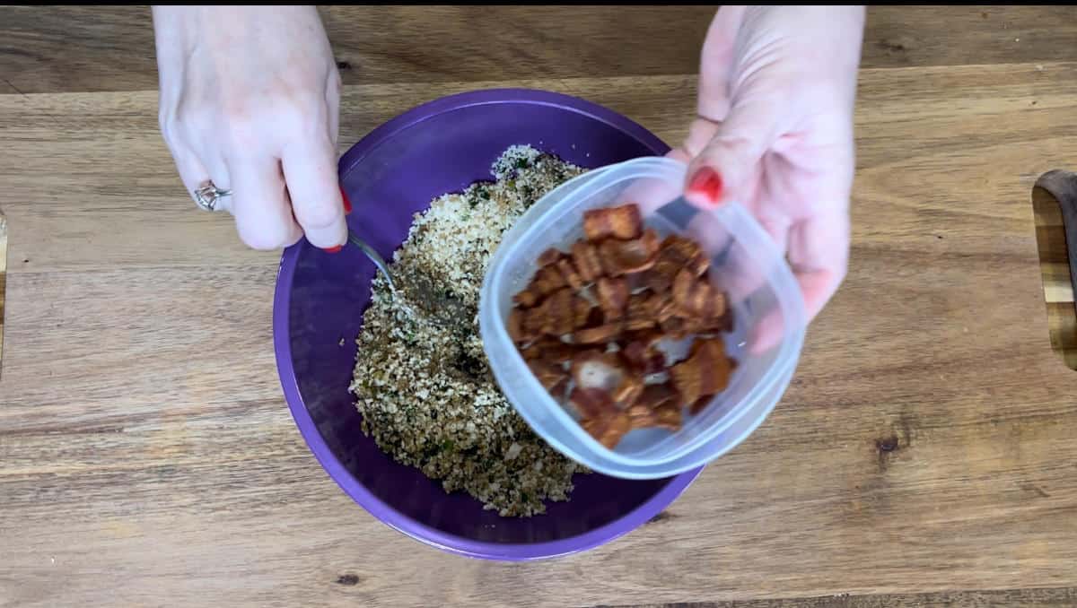 adding cooked crumbled bacon.