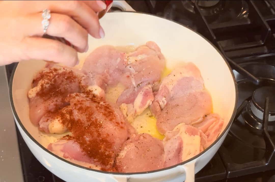Adding smoked paprika.