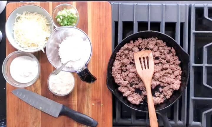 Delicious Low Carb Sour Cream Beef Bake Recipe - The Buttered Home