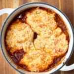 Keto Chili pot Pie with Biscuit topping feature image.