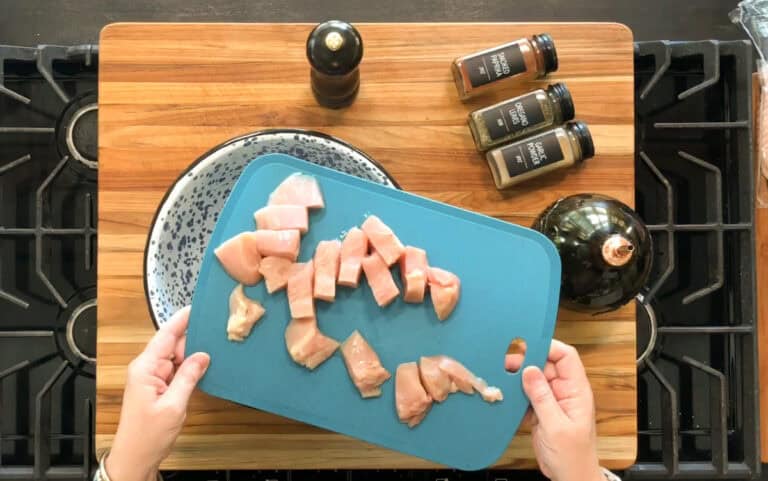 Air Fryer Bacon Wrapped Chicken Breast Bites - The Buttered Home